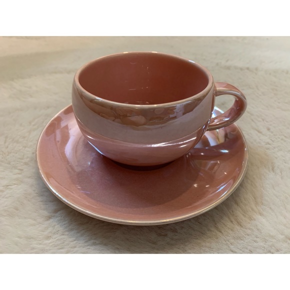 COPY - Indigo, pearly pink cup and saucer set - Picture 2 of 6